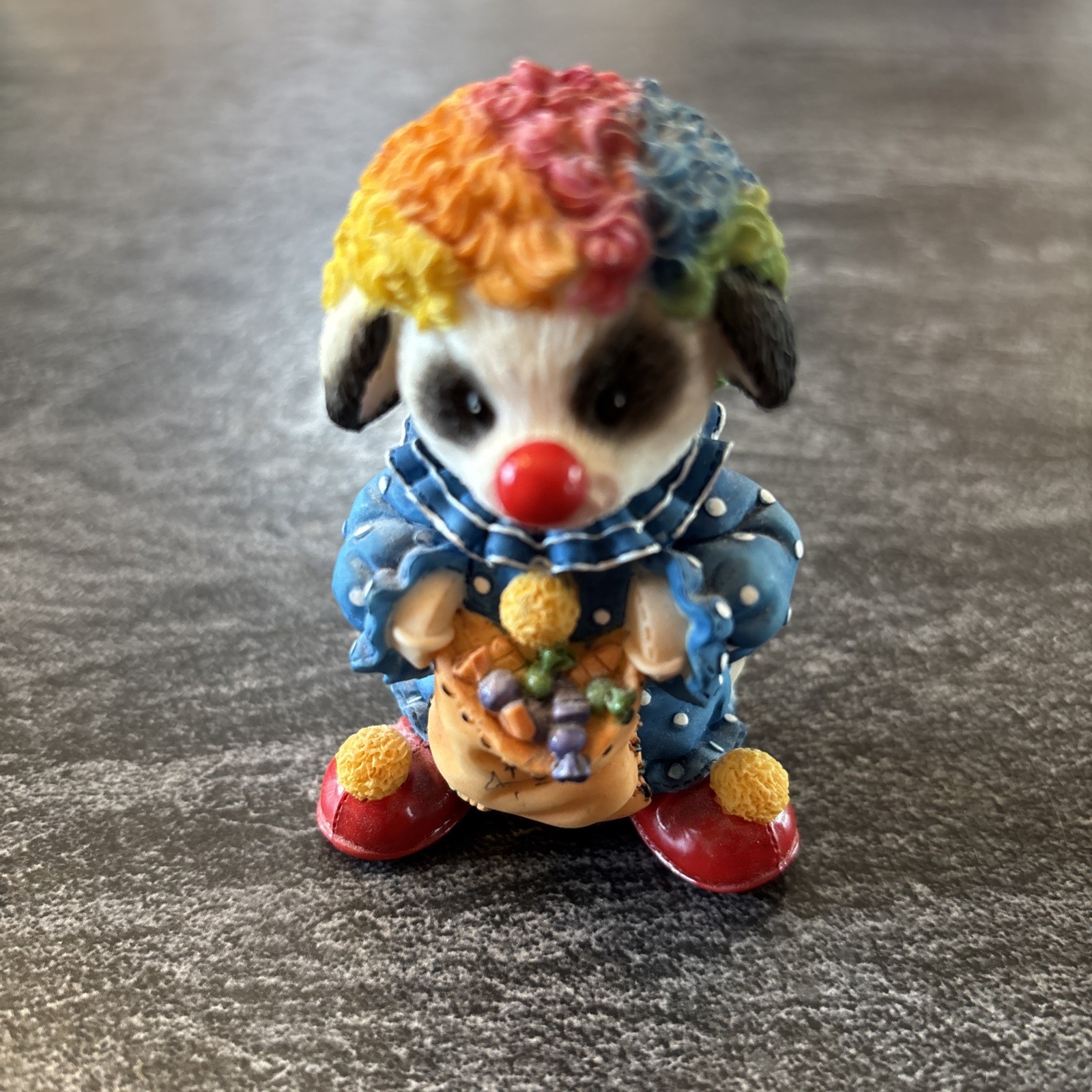 2000 Enesco Mary Moo Moos Clown On The Farm Figurine 3.5” LOC N