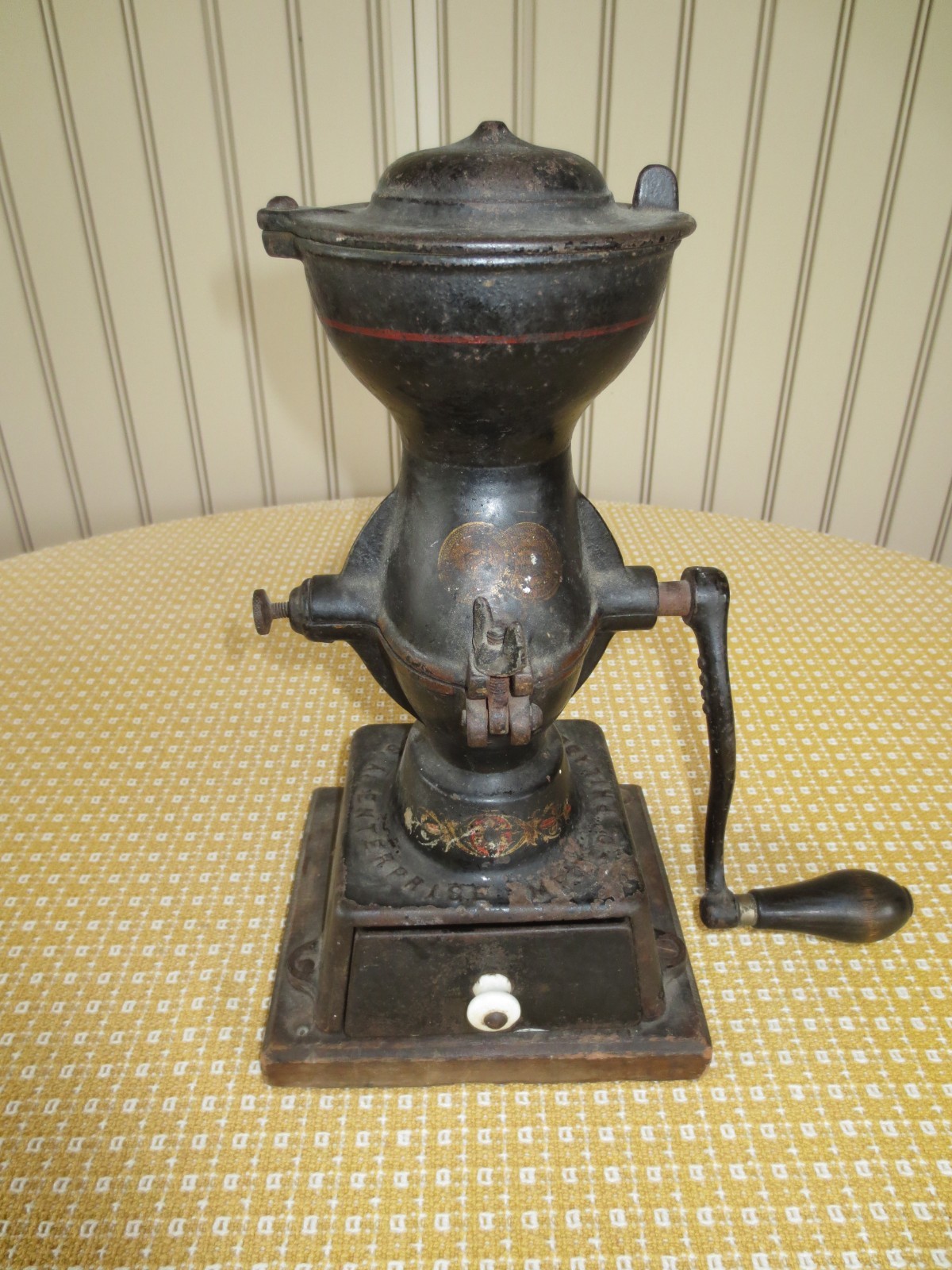 Antique ENTERPRISE MRG., CO. Philadelphia CAST IRON Manual COFFEE GRINDER