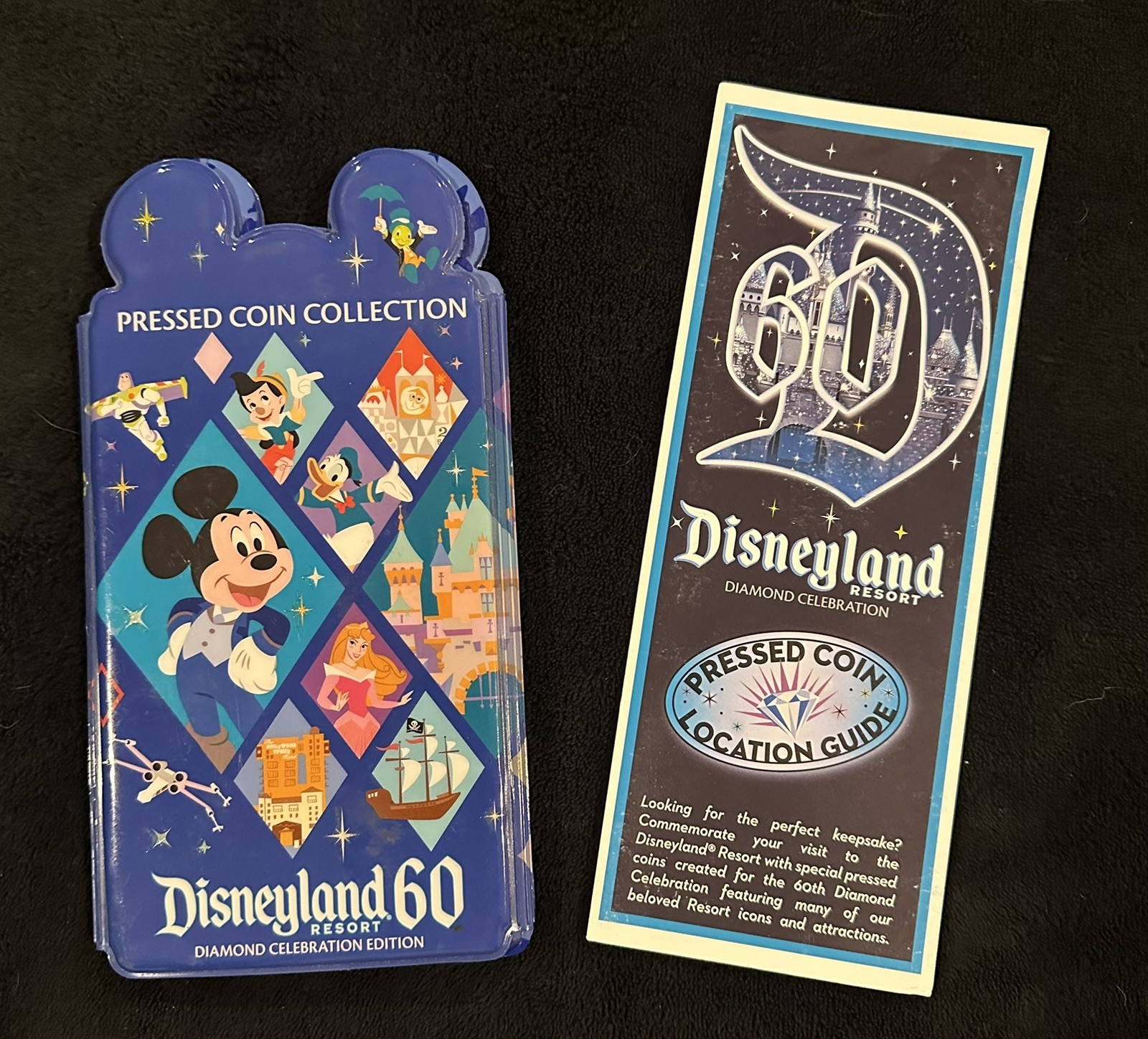 Disneyland Diamond 60th Pressed 1955 Wheat Penny In Book Holder w/ 39 coins Disneyland Diamond 60th Pressed 1955 Wheat Penny In Book Holder w/ 39 coins