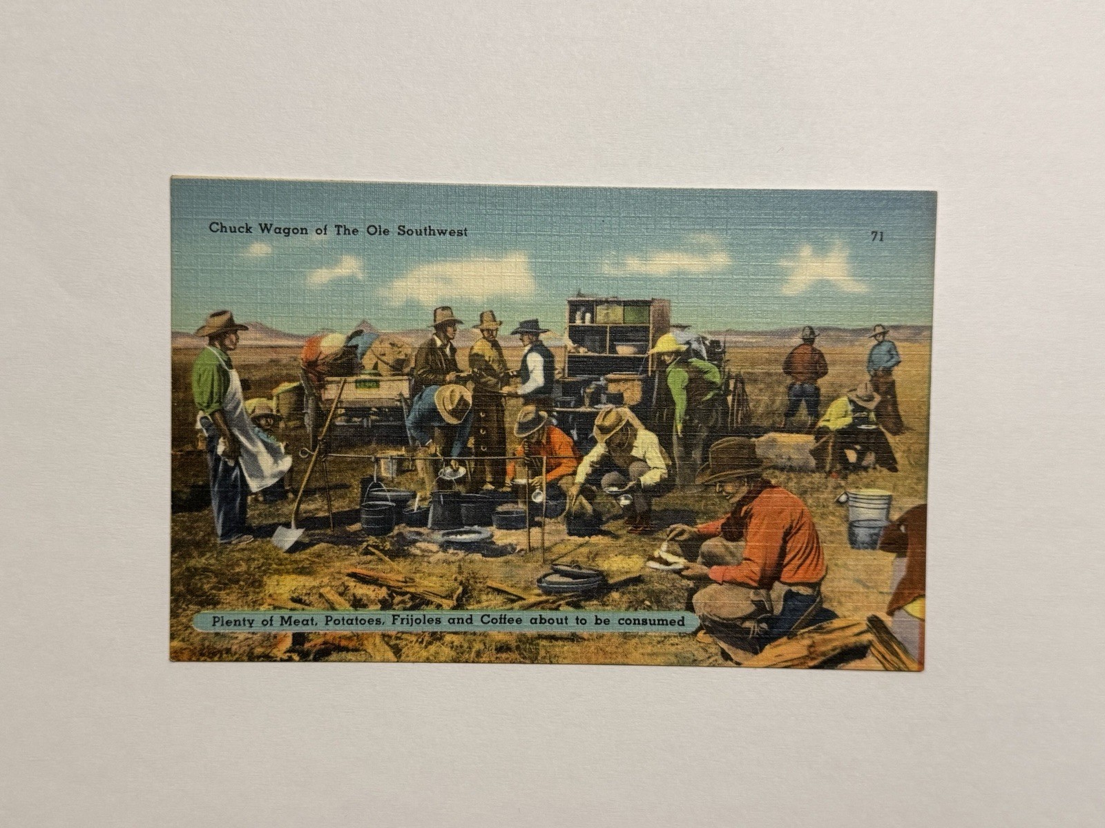 Vintage 1942 Chuck Wagon Ole Southwest Phoenix AZ Postcard Unposted
