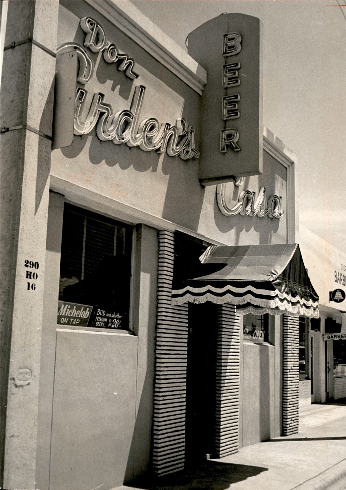 LG79 1963 Orig Photo DON ARDEN\'S BAR NEW AWNING GOOD FOR BUSINESS CORAL GABLES
