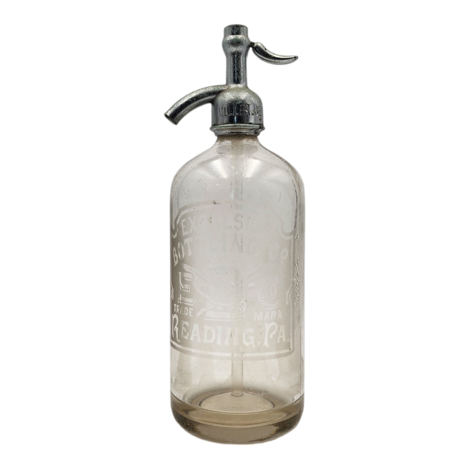 Antique Excelsior Bottling Co. Seltzer Bottle Reading PA Pennsylvania Seltzer
