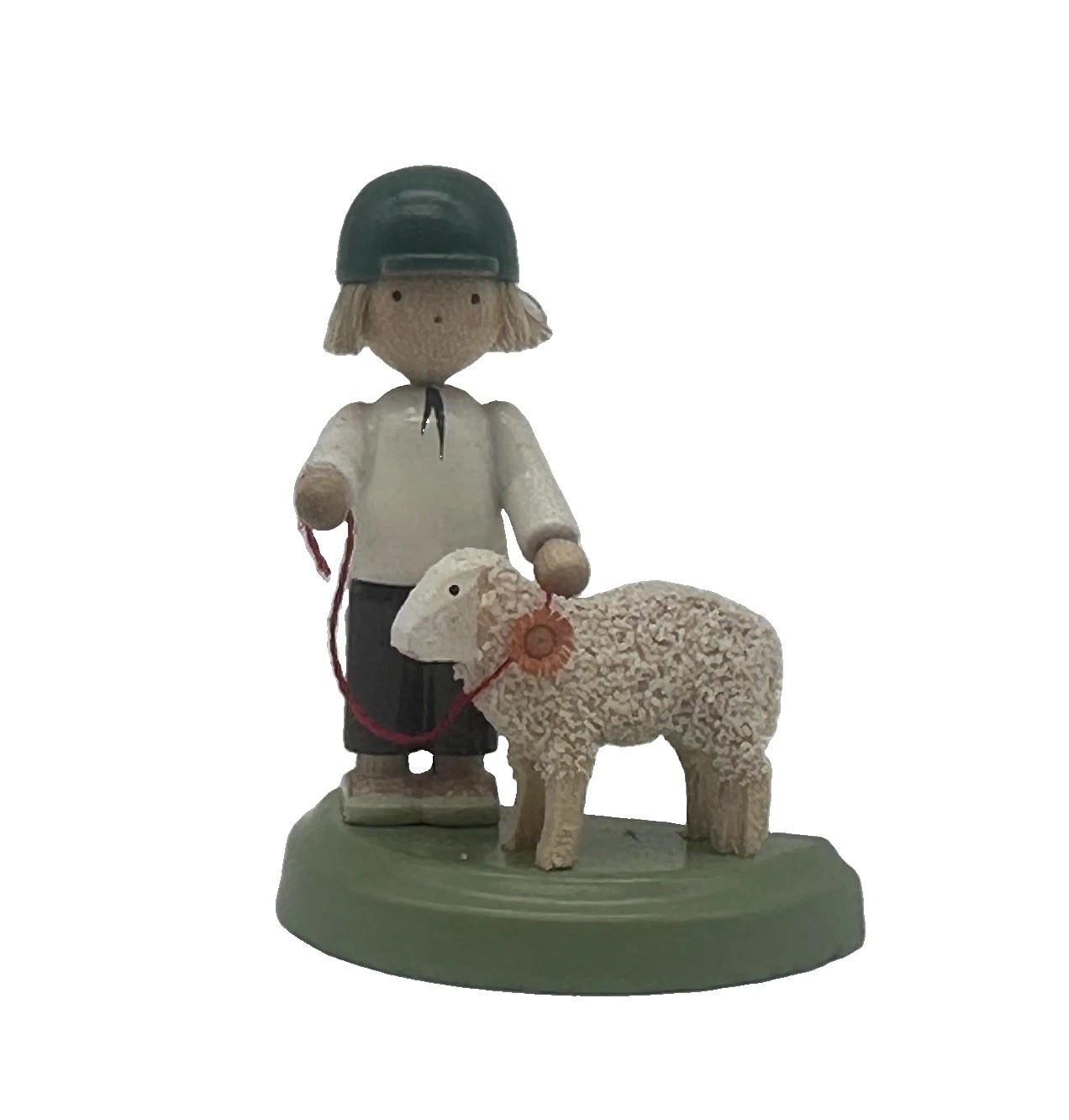 Werkstaetten Flade Miniature 5106 Boy With Lamb Figurine Erzgebirge