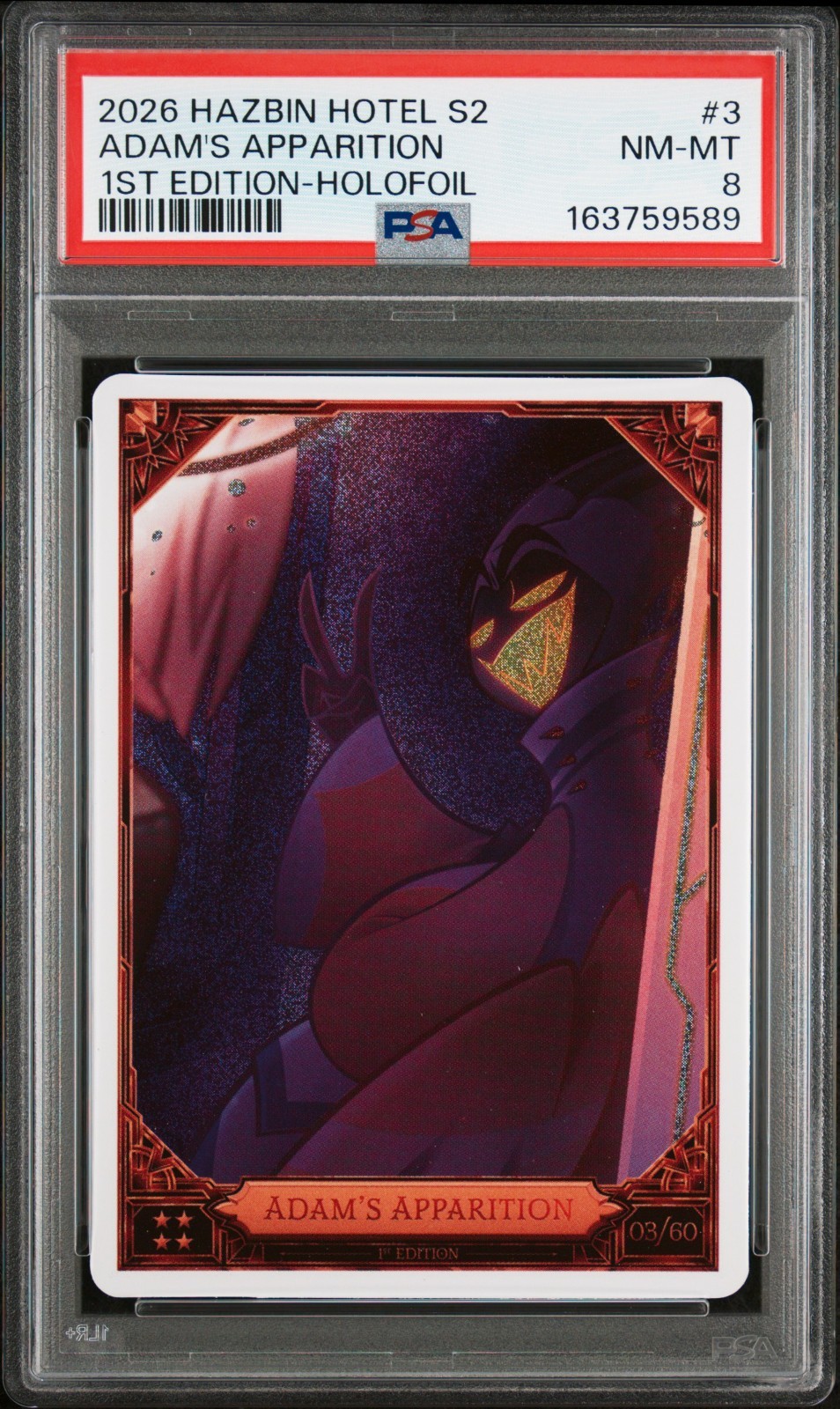 Hazbin Hotel Card Season 2 - ADAM’S APPARITION 03/60 FOIL - 1st Edition - PSA 8