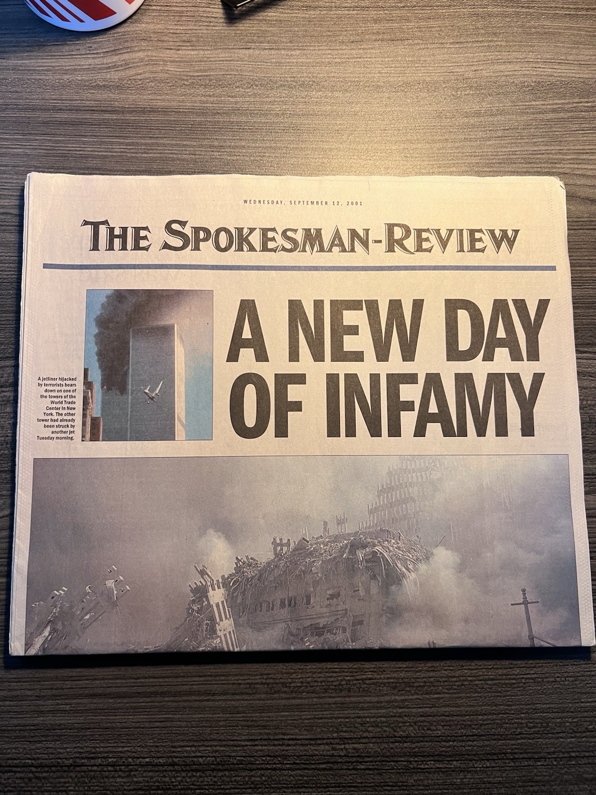 The Spokesman Review 9/12/01 Newspaper - 9/11/01 Attack Issue Historical Rare