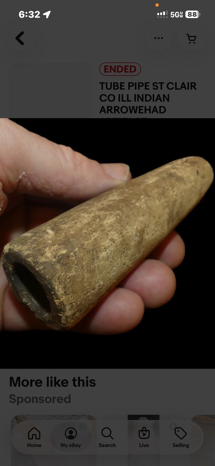 Authentic Indian Artifact Stone Pipe Authentic Indian Artifact Stone Pipe