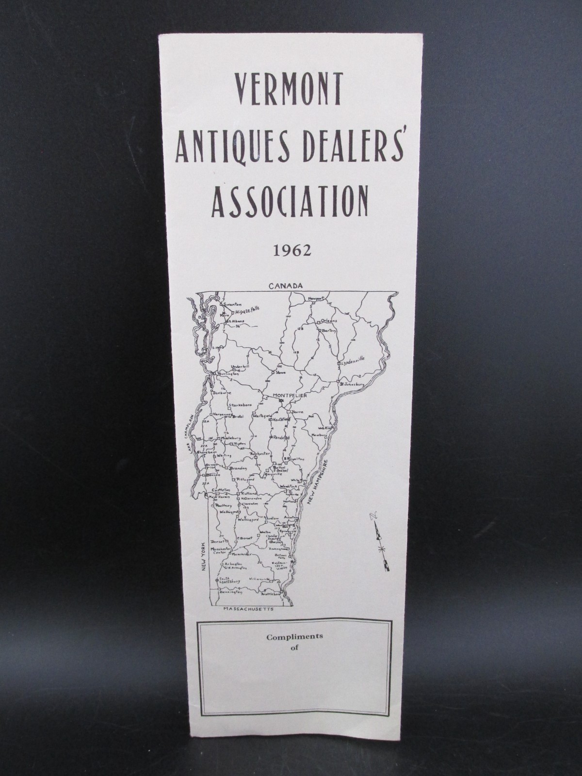 Vermont Antiques Dealers Assoc 1962 Directory Vintage Brochure List & Map Vermont Antiques Dealers Assoc 1962 Directory Vintage Brochure List & Map