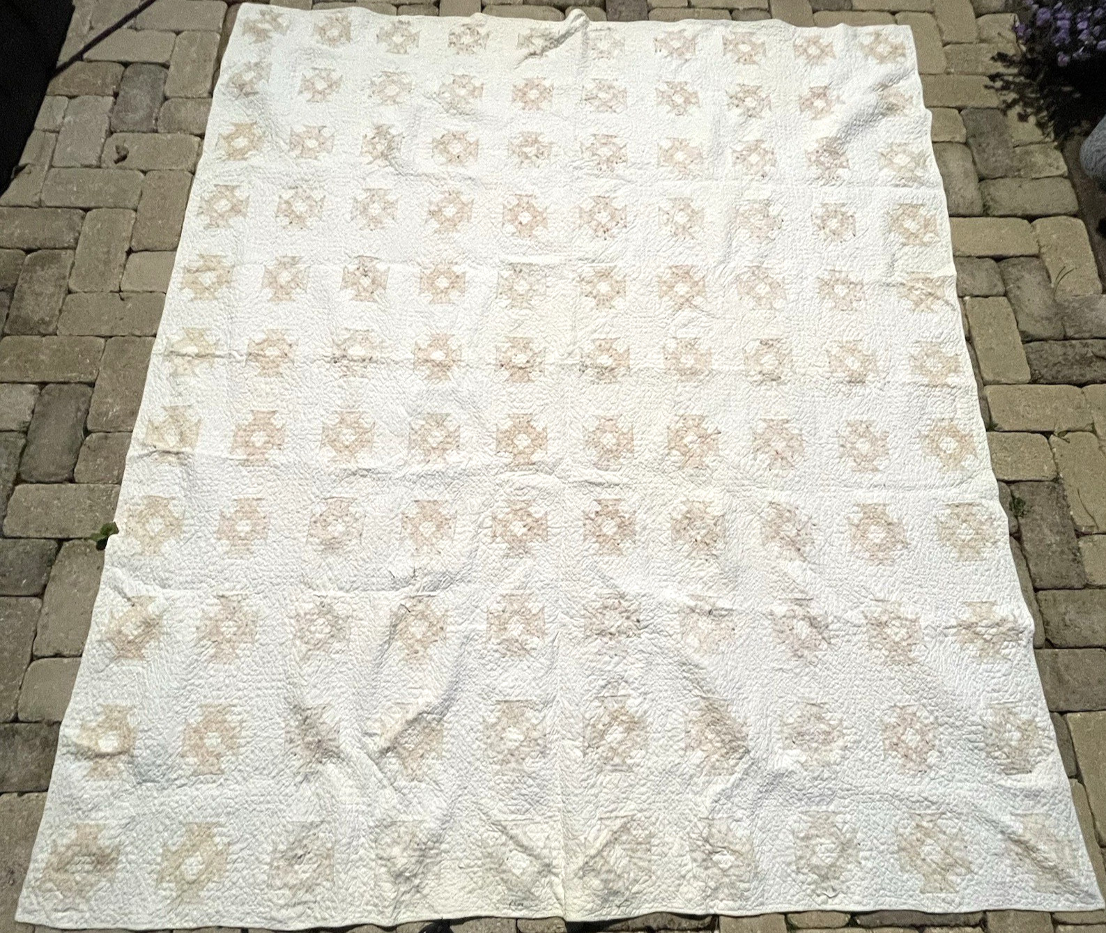 Vintage Cutter Quilt Handmade Machine Sewn Patchwork Quilt 87\