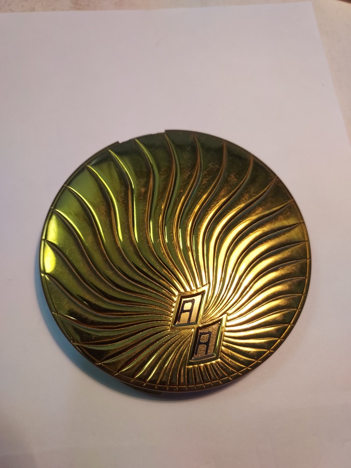 VTG ZELL FIFTH AVENUE Lady\'s Mirror Compact Case W/Custom U-Dial-n-Set Monogram