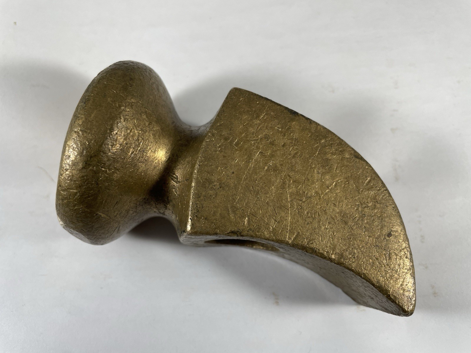 Vintage Unique Rare Brass Cobblers, Leather Craft Hammer Head About 2lbs