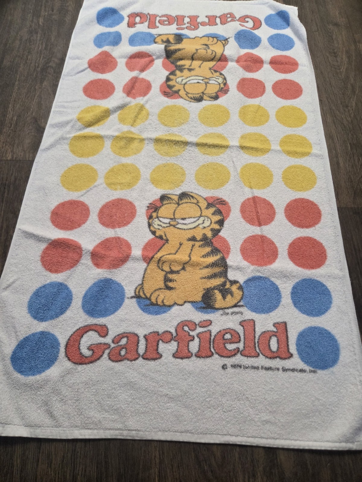 Vintage 1978 Garfield Burlington Towel 41x24 Terry Cloth Polka Dot Jim Davis USA Vintage 1978 Garfield Burlington Towel 41x24 Terry Cloth Polka Dot Jim Davis USA