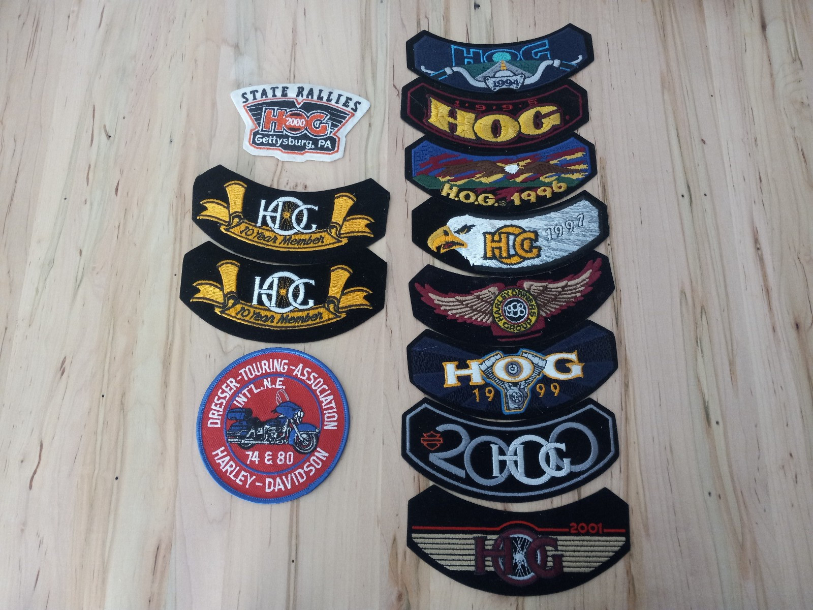 Harley Davidson HOG Harley Owners Group Patches set of 12 Lot