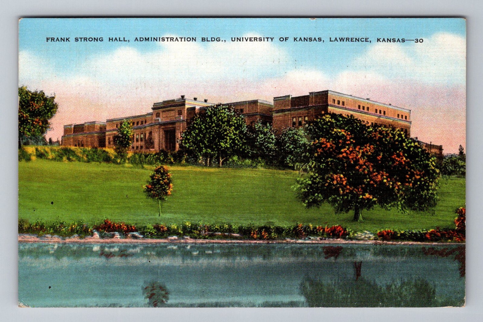 Lawrence KS-Kansas, Frank Strong Hall, University, Postal Vintage c1938 Postcard Lawrence KS-Kansas, Frank Strong Hall, University, Postal Vintage c1938 Postcard