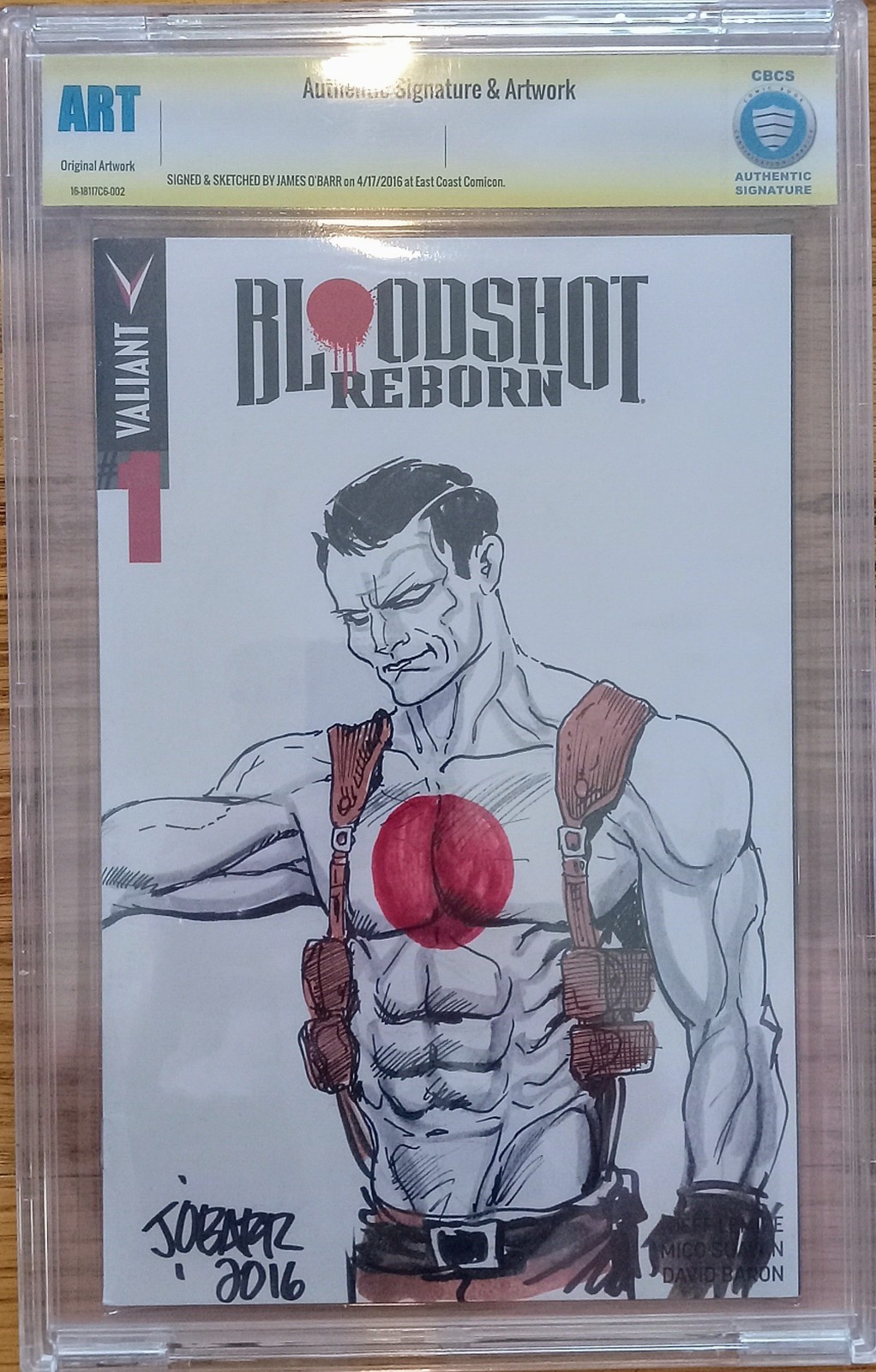 JAMES O'BARR ORIGINAL ART CBCS BLOODSHOT ART SIGNED - NOT CGC - CROW CREATOR JAMES O'BARR ORIGINAL ART CBCS BLOODSHOT ART SIGNED - NOT CGC - CROW CREATOR