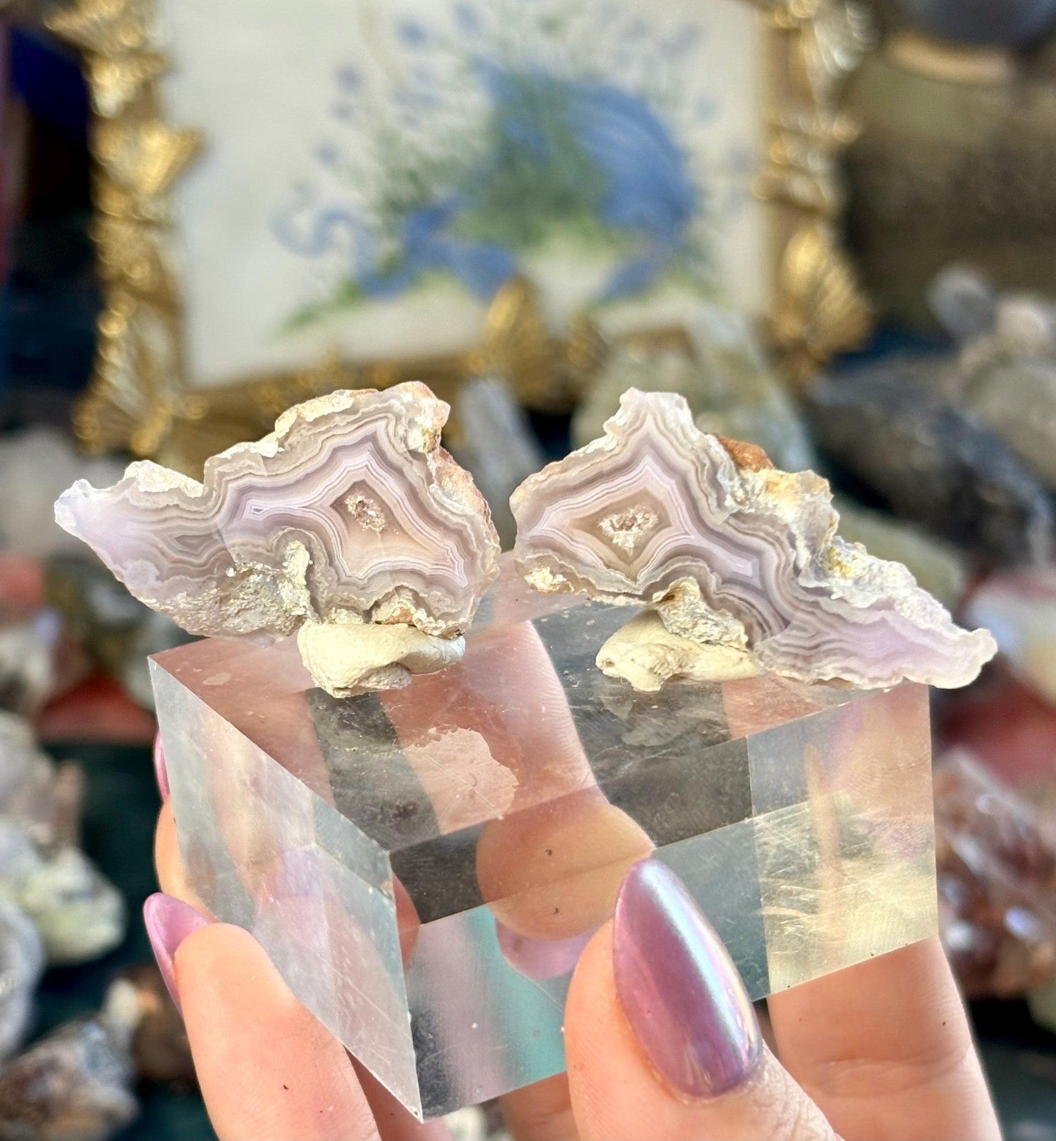 Laguna Agate Pair | Natural Lavender Chalcedony Specimen Laguna Agate Pair | Natural Lavender Chalcedony Specimen