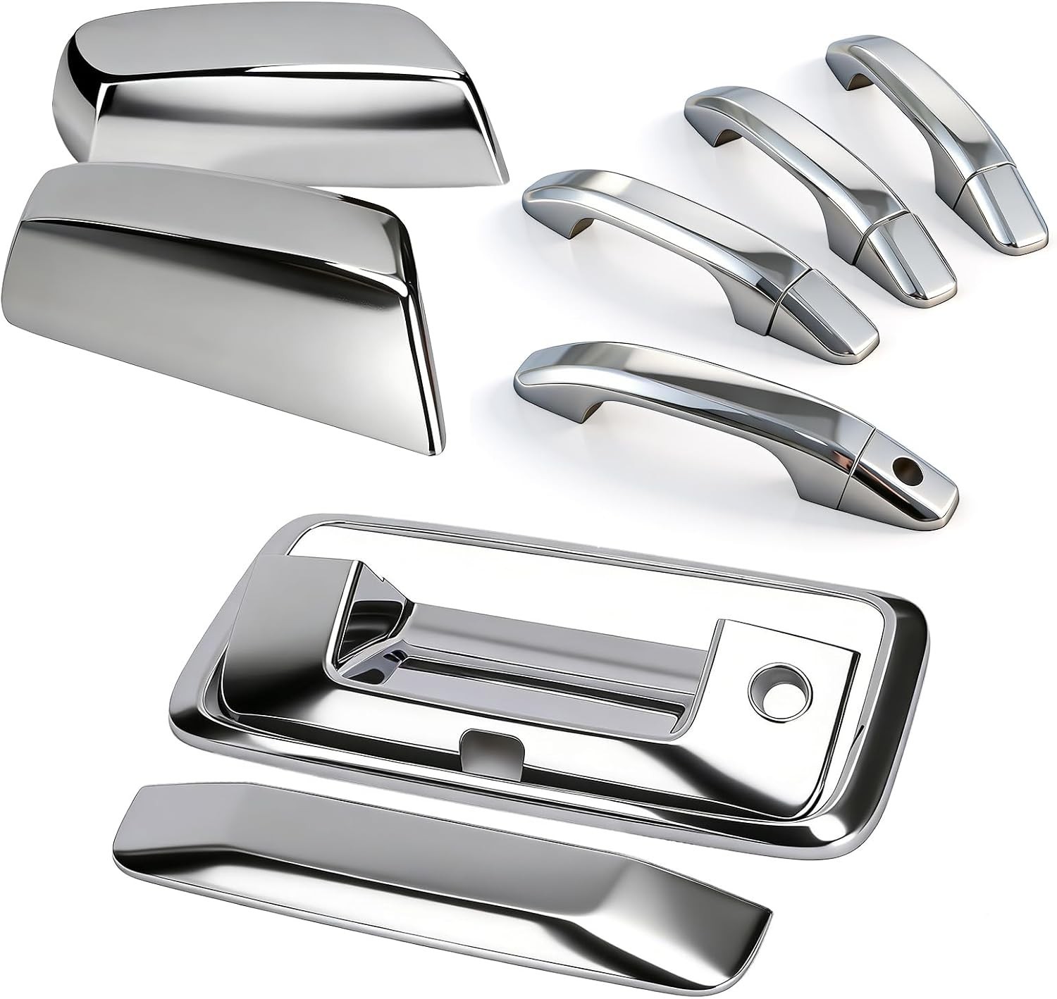Chrome Door Handle Mirror Covers Tailgate Cover Camera Hole Silverado Sierra 14- Chrome Door Handle Mirror Covers Tailgate Cover Camera Hole Silverado Sierra 14-