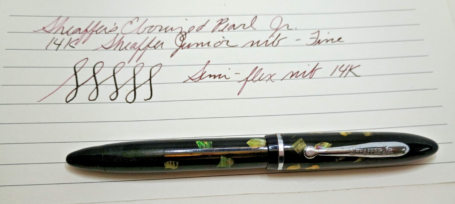 Vintage Sheaffer Jr. Ebonized Pearl Fountain Pen, 14k Semi-flex nib, Vacuum Fill Vintage Sheaffer Jr. Ebonized Pearl Fountain Pen, 14k Semi-flex nib, Vacuum Fill