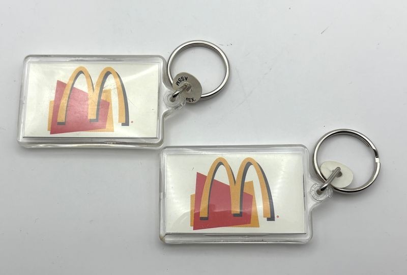 Vintage Two 1990's McDonalds Golden Arches Key Rings Vintage Two 1990's McDonalds Golden Arches Key Rings