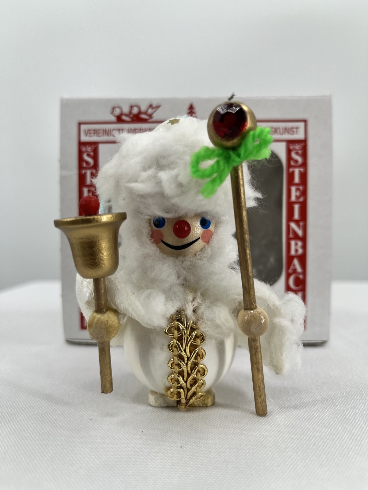 Steinbach WHITE WIZARD Wooden Ornament w/ Box & Tag 3.5 Steinbach WHITE WIZARD Wooden Ornament w/ Box & Tag 3.5