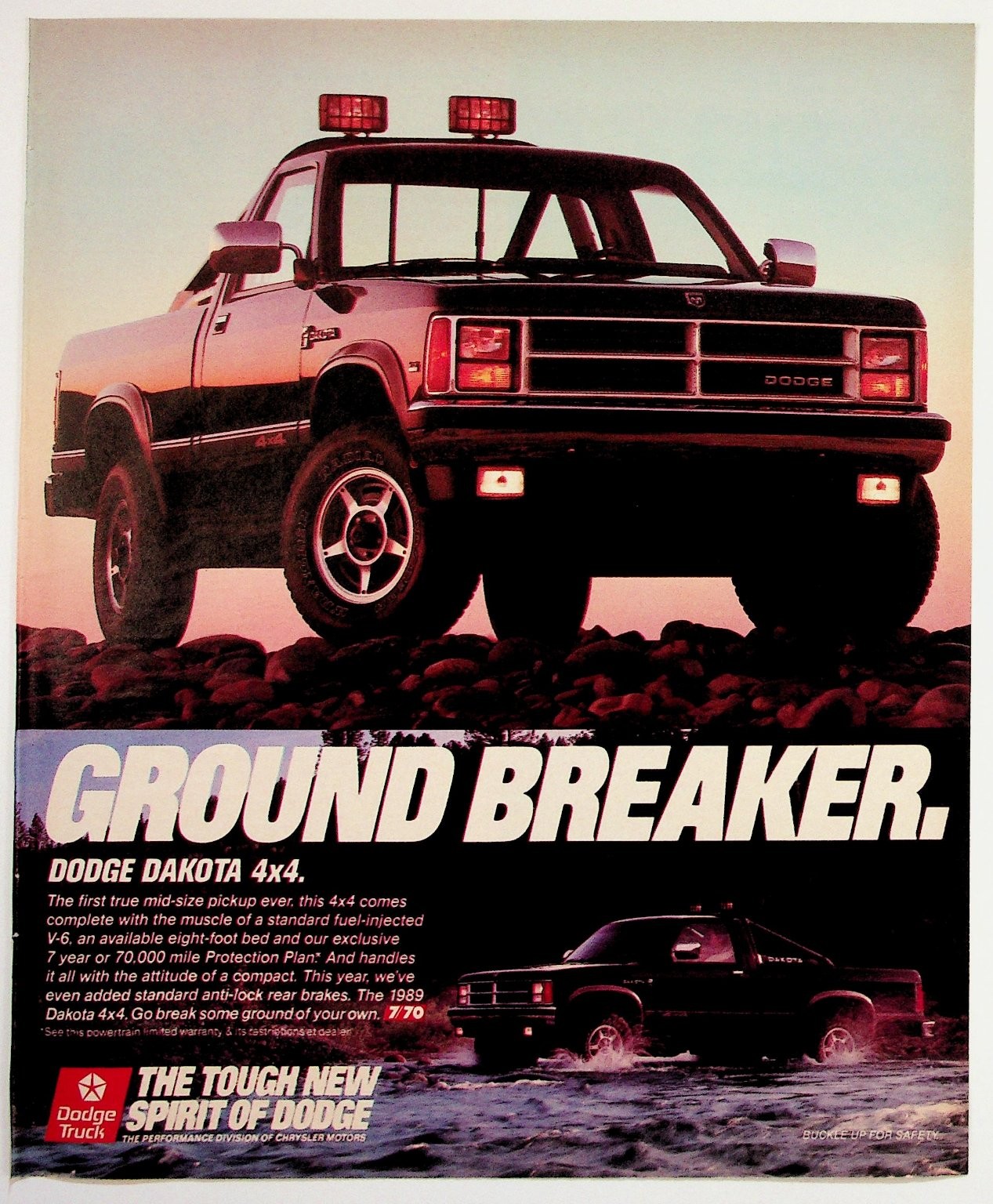 1989 Dodge Dakota 4x4 Truck Vintage Magazine Ad 1989 Dodge Dakota 4x4 Truck Vintage Magazine Ad