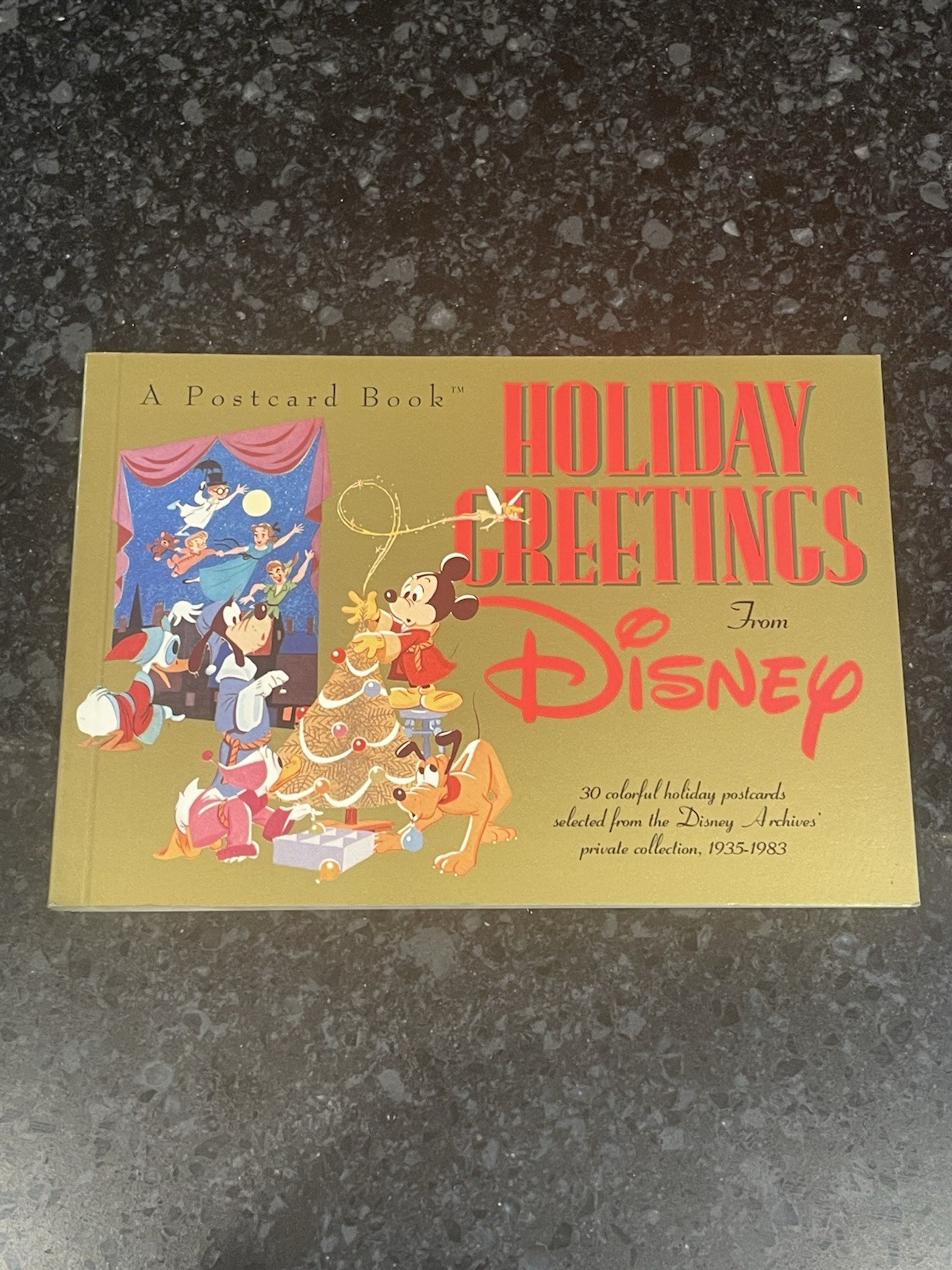 VTG Disney Christmas Holiday Greetings Postcard Book 30 Colorful Pictures New