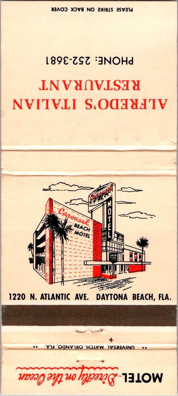 Alfredo\'s Italian Restaurant Daytona Beach FL Vintage Matchbook Cover TMM16-5