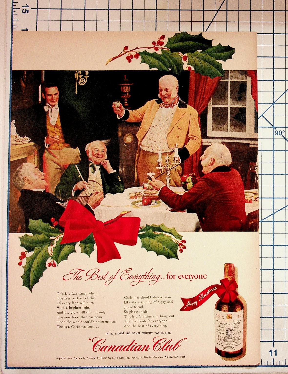 Vintage Canadian Club Whisky Christmas Ad 1940s Holiday Party Ephemera Vintage Canadian Club Whisky Christmas Ad 1940s Holiday Party Ephemera