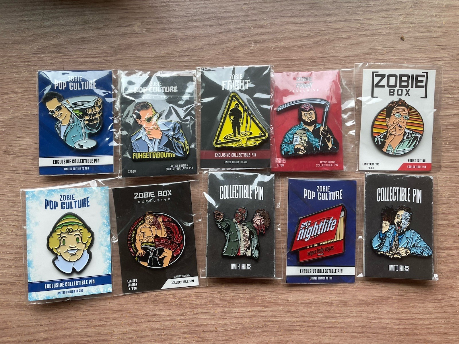 ZOBIE FRIGHT ARTIST EDITION ENAMEL PIN LOT Of 10. RARE