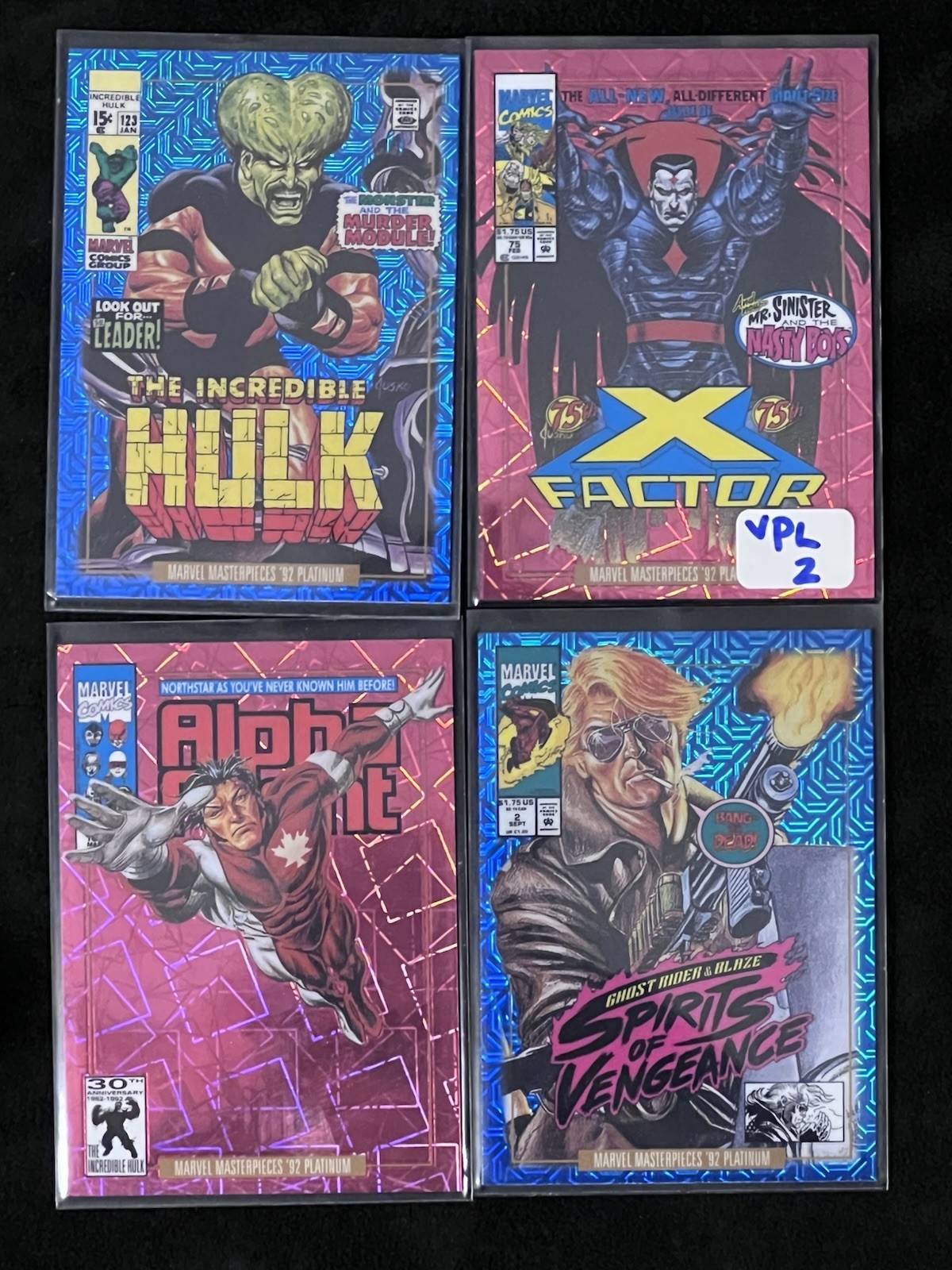 2024 Marvel Masterpieces 92, Lot Of 4 Pink Lazers Blue Traxx