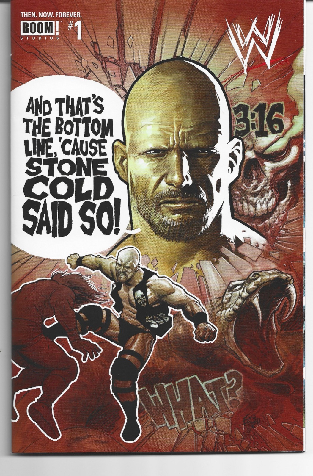WWE Then Now Forever #1 (BOOM 2016) Stone Cold Steve Austin Powell Cover NM/M