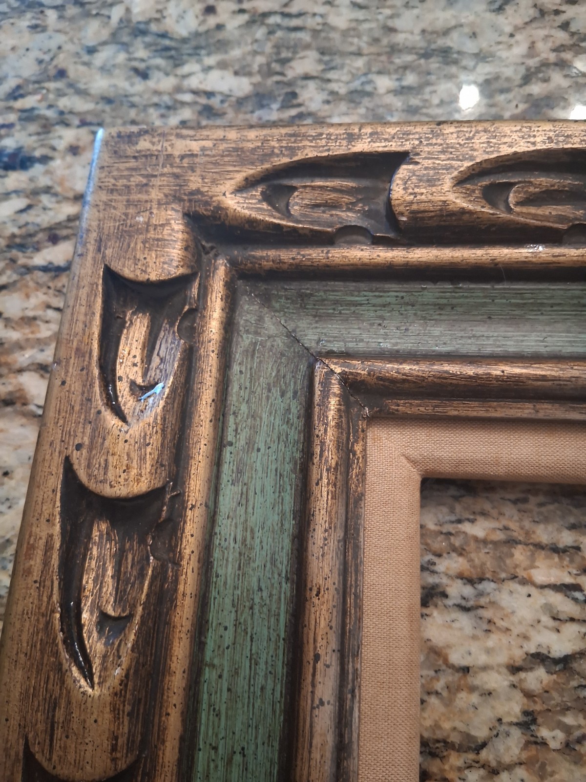 VINTAGE MID CENTURY MODERN PICTURE FRAME Wood Gold Linen Mexico 1960s MCM Art VINTAGE MID CENTURY MODERN PICTURE FRAME Wood Gold Linen Mexico 1960s MCM Art