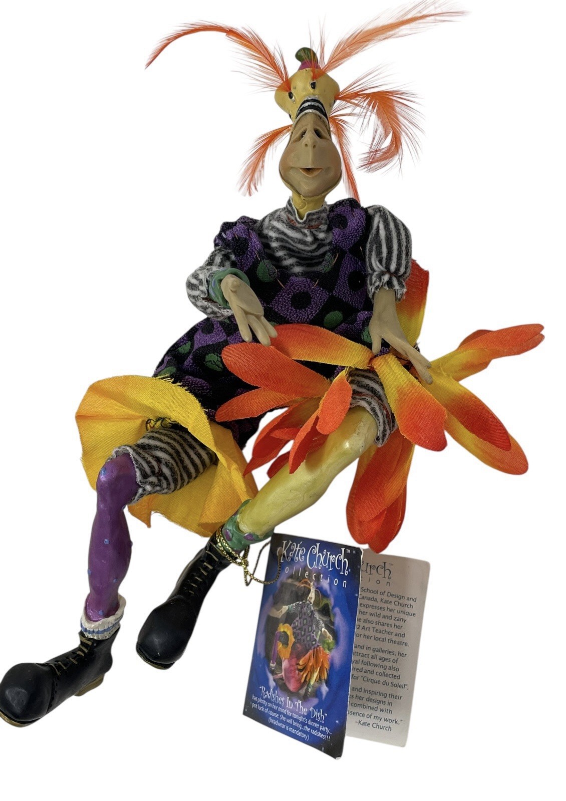 Kate Church Radishes In The Dish Art Doll Figurine Kooky Whimsical Avant Garde