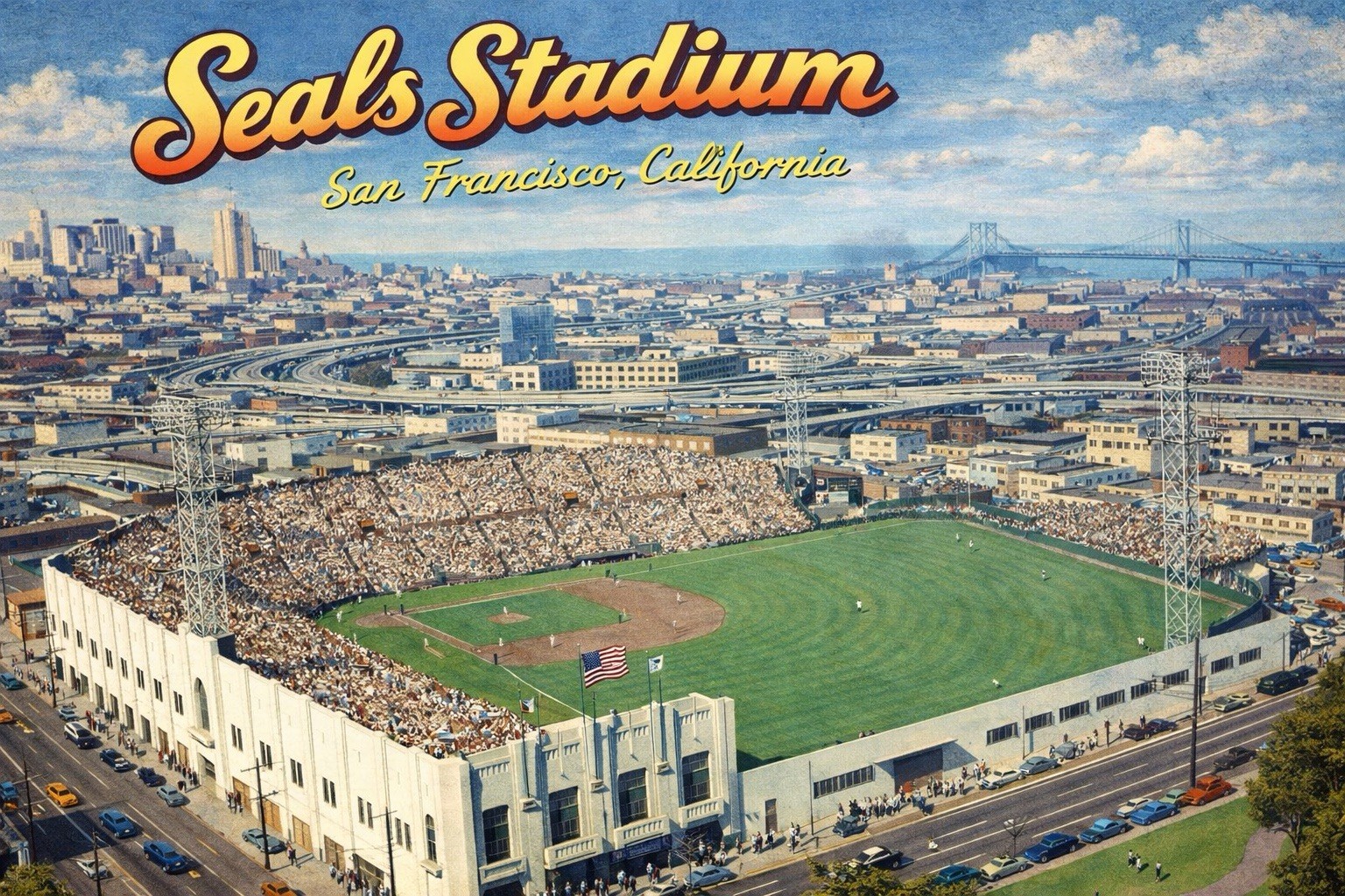 SEALS STADIUM SAN FRANCISCO, California MODERN Postcard Baseball D557
