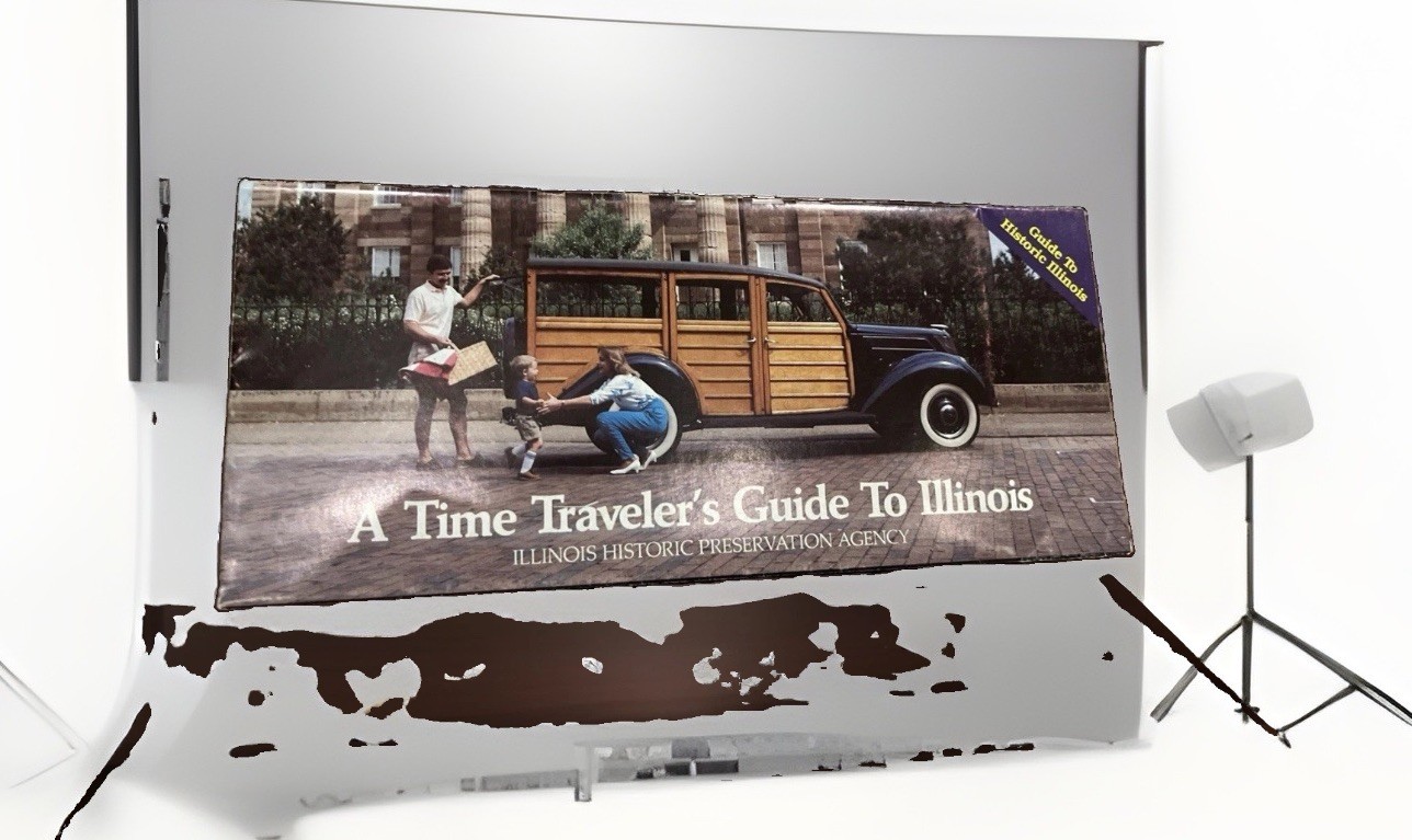 Vintage 1980s A Time Traveler's Guide To Illinois Historic Map Brochure Lincoln