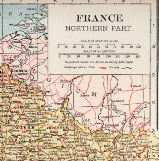 NORTHERN FRANCE 1921 MAP - Original Dated Antique Poates Engraver Co. W Video NORTHERN FRANCE 1921 MAP - Original Dated Antique Poates Engraver Co. W Video