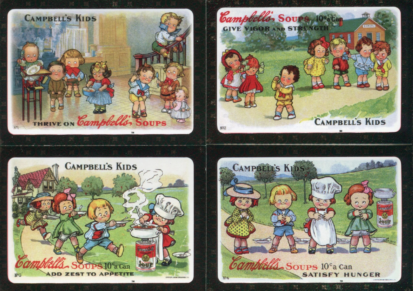 Campbell\'s Soup Postcard Foil Border Chase Card Set 4 Cards PC-1 thru PC-4 Campbell\'s Soup Postcard Foil Border Chase Card Set 4 Cards PC-1 thru PC-4