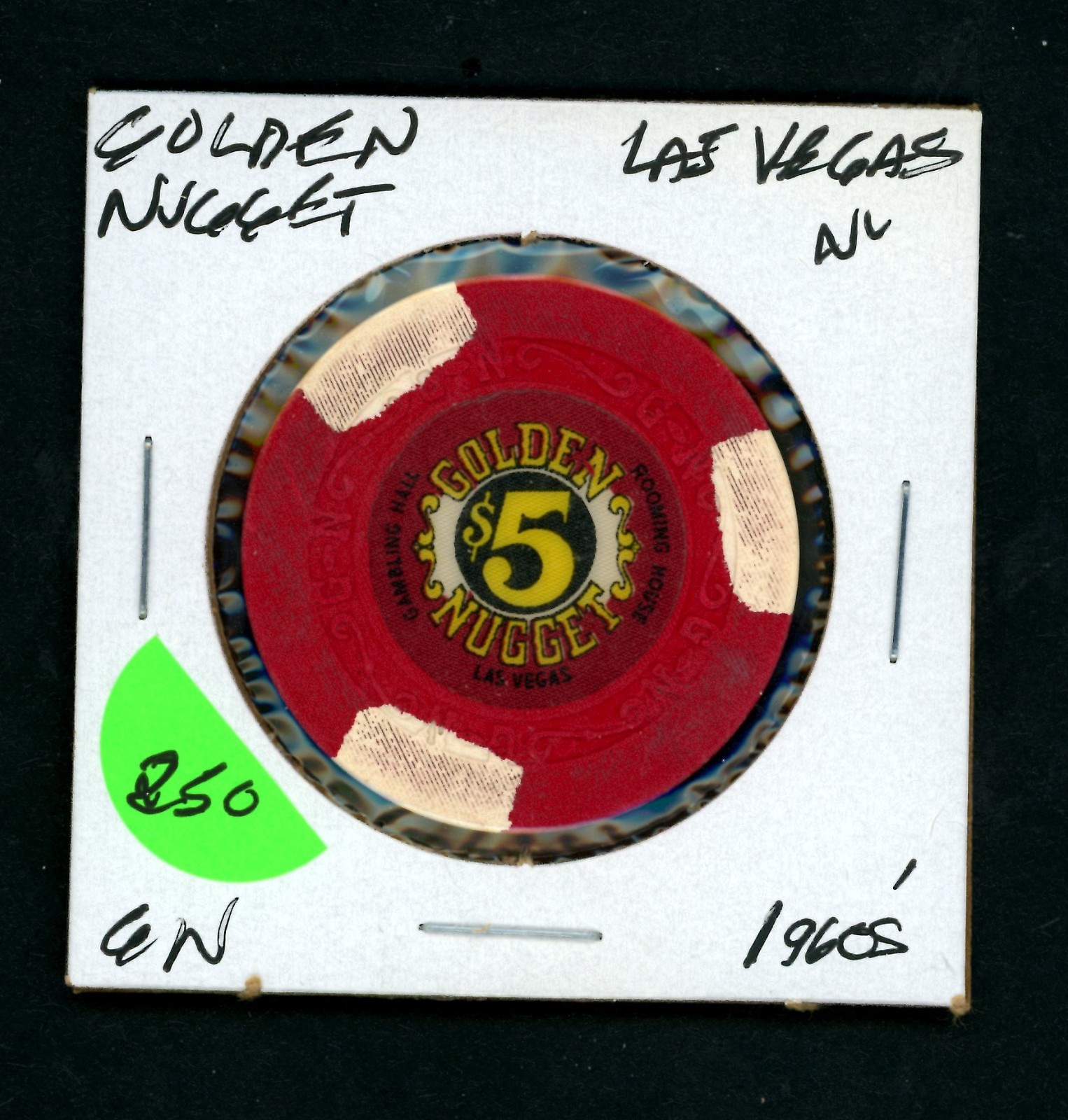 Vintage $5 Golden Nugget Las Vegas, Nevada Casino Chip