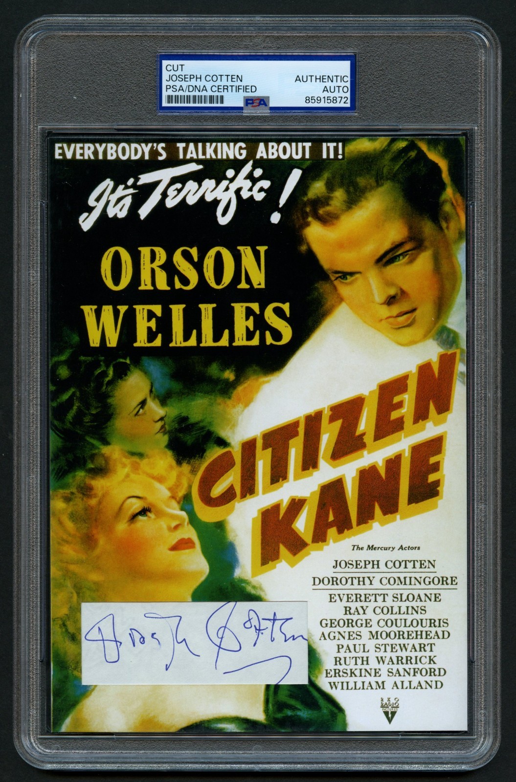 Joseph Cotten signed autograph 5.5x8 Actor: Citizen Kane Poster Custom Cut PSA Joseph Cotten signed autograph 5.5x8 Actor: Citizen Kane Poster Custom Cut PSA
