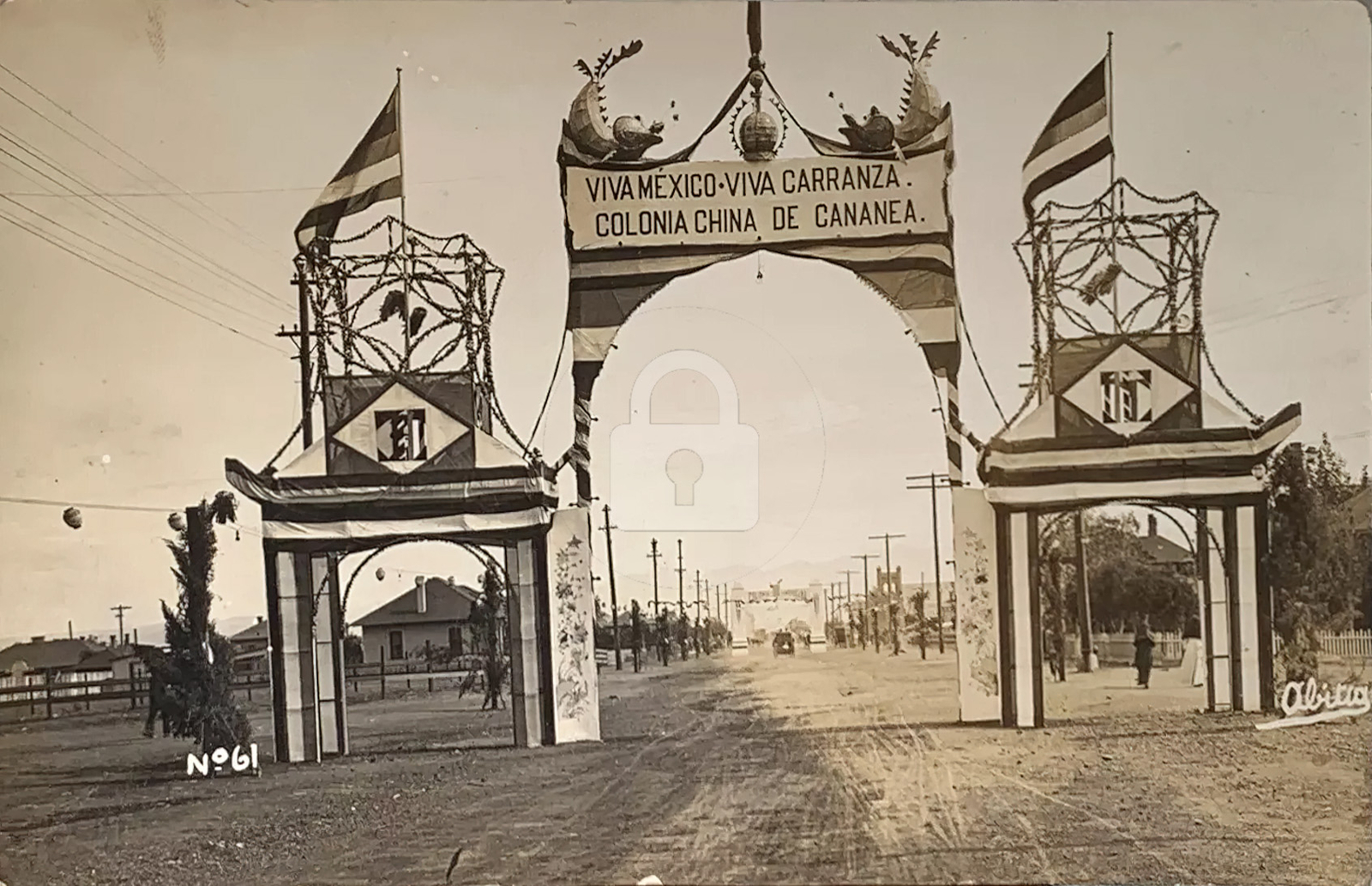 Mexican Revolution Carranza China Cananea Gates Abitia RPPC Postcard Copy