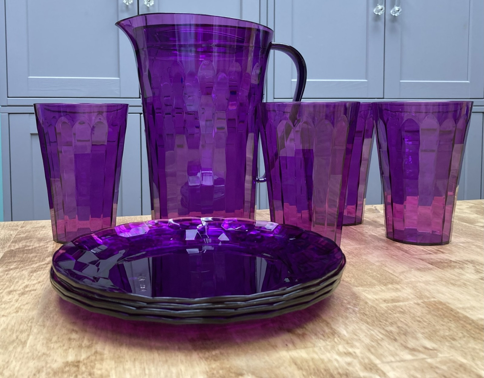 Tupperware Ice Prism Purple-Bowls-Tumblers-Plates-Pitcher-U-Pick-NEW-SHIP INCL