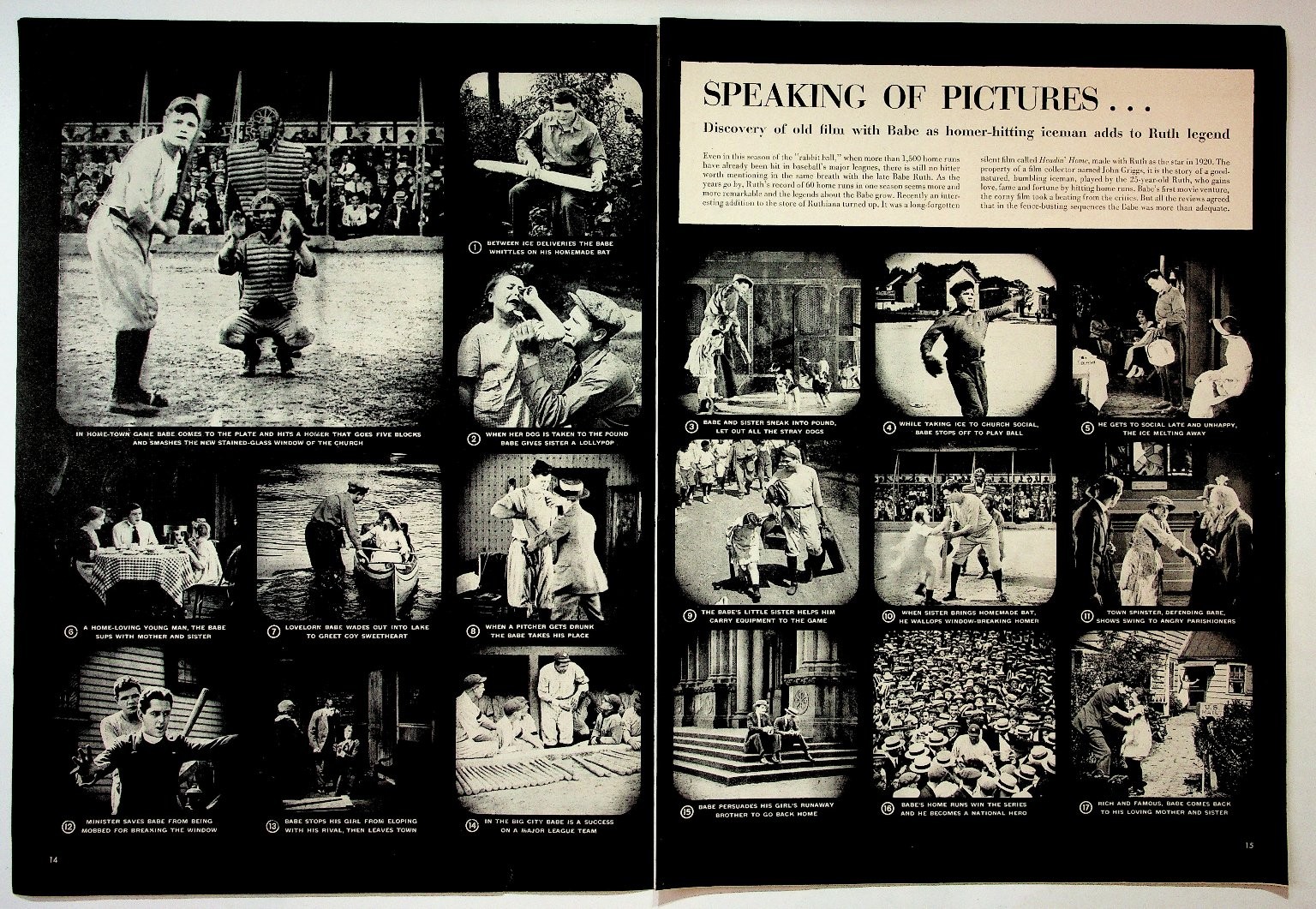 1927 Babe Ruth Film Magazine Spread 1927 Babe Ruth Film Magazine Spread
