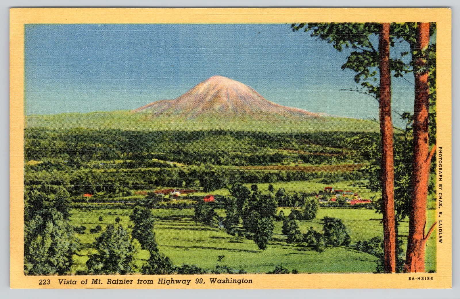Postcard Mt Rainier National Park Mountain Vista from Highway 99 Washington WA Postcard Mt Rainier National Park Mountain Vista from Highway 99 Washington WA