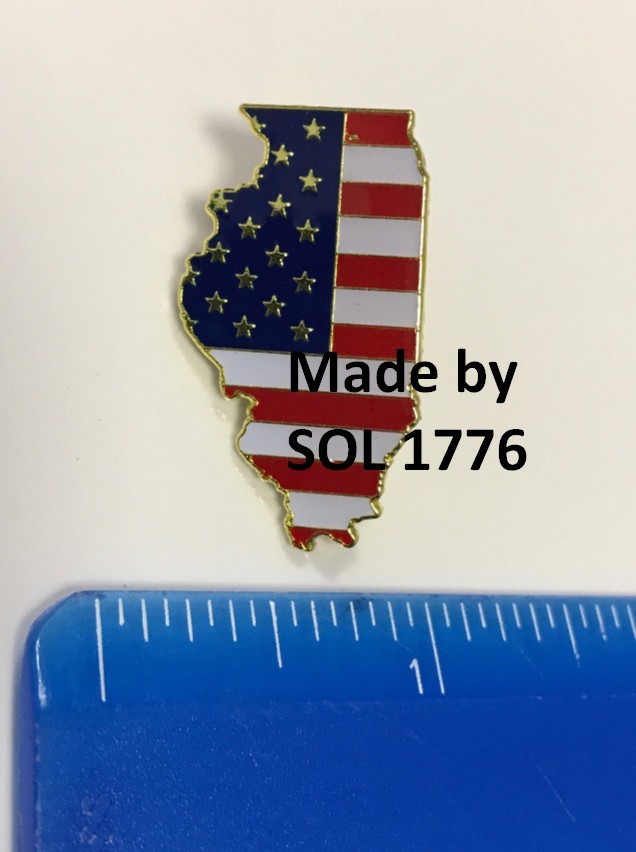 Illinois State Lapel Pin IL US Flag American USA Patriot Politics 
