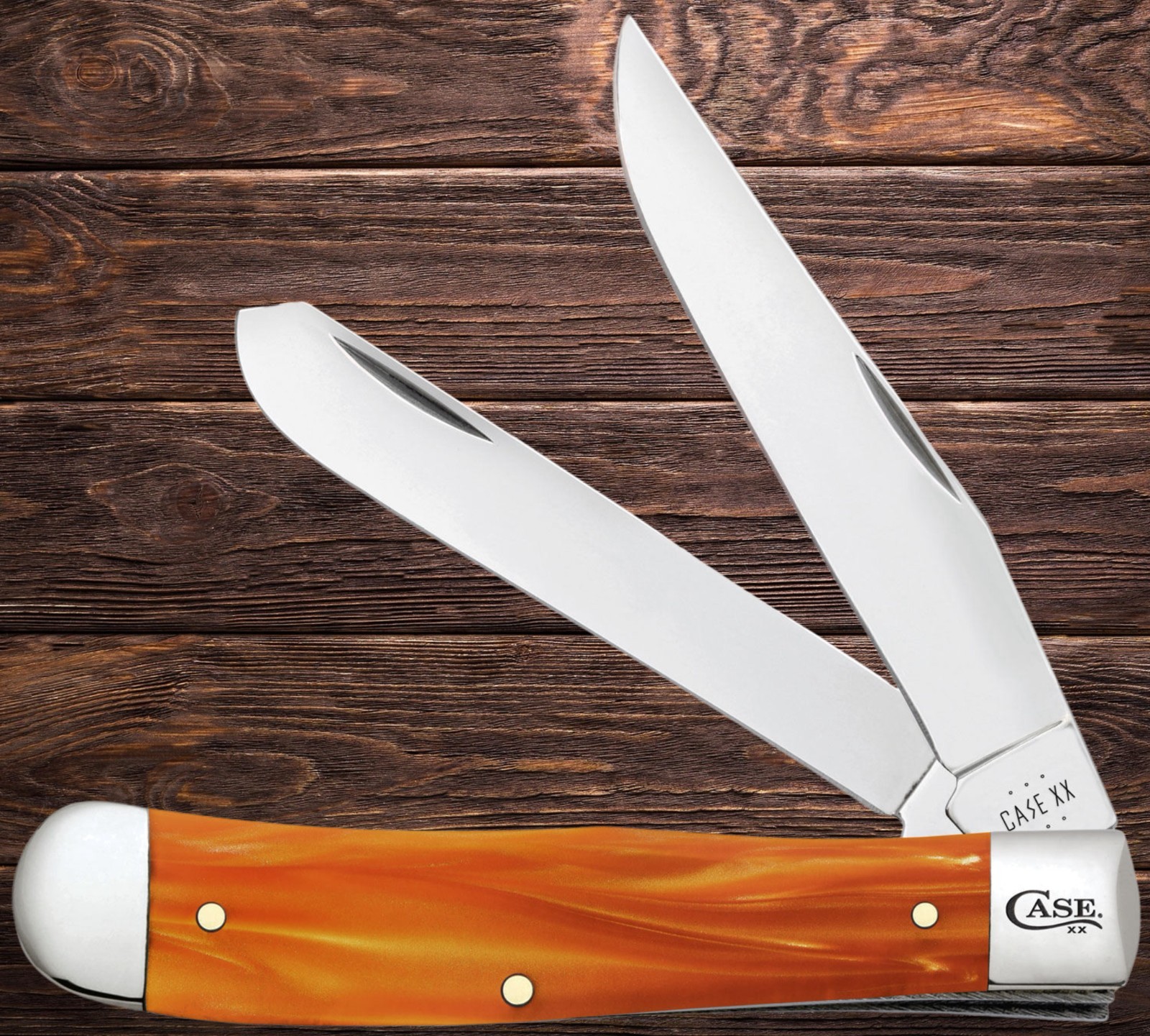 CASE XX 35300 TRAPPER STAINLESS STEEL POCKET KNIFE COPPER KIRINITE 10254 SS