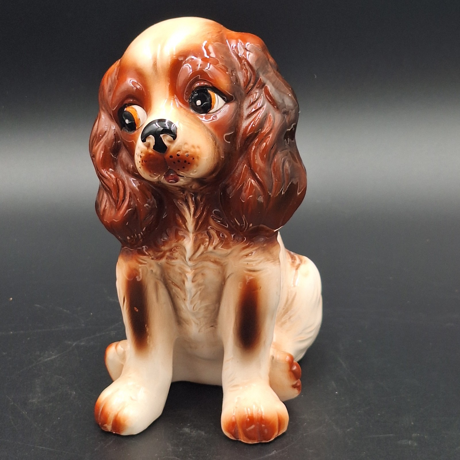 Vintage MCM Tilso Japan Cocker Spaniel Dog Porcelain Figurine Mid Century