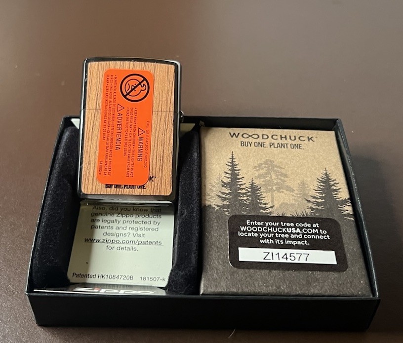 Zippo Woodchuck Lighter 49308 Mahogany MC 2019 2 Sided