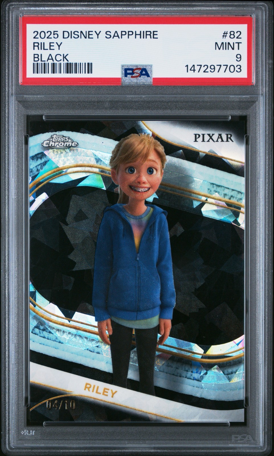 RILEY 2025 TOPPS CHROME SAPPHIRE EDITION DISNEY BLACK SP 4/10 PSA 9 MINT