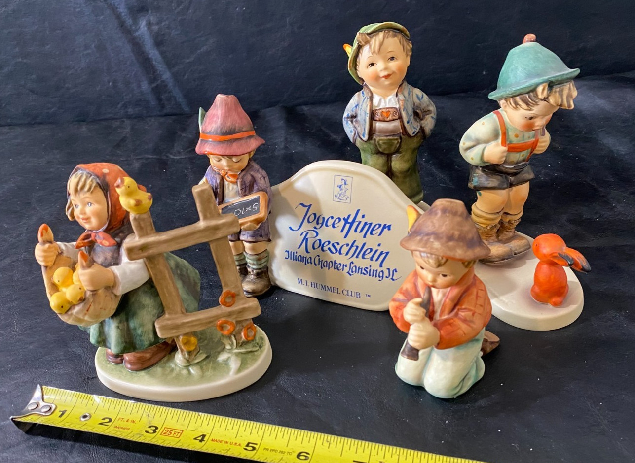 Hummel Goebel figure Lot of 5 vintage figurines boy girl Hummel Club Joyce Hiner Hummel Goebel figure Lot of 5 vintage figurines boy girl Hummel Club Joyce Hiner