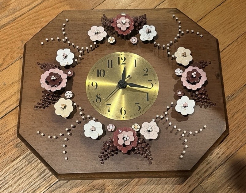 Vintage Pol O Craft Wall Clock Nails In Bloom Flower Nails Cottage Whimsical Vintage Pol O Craft Wall Clock Nails In Bloom Flower Nails Cottage Whimsical