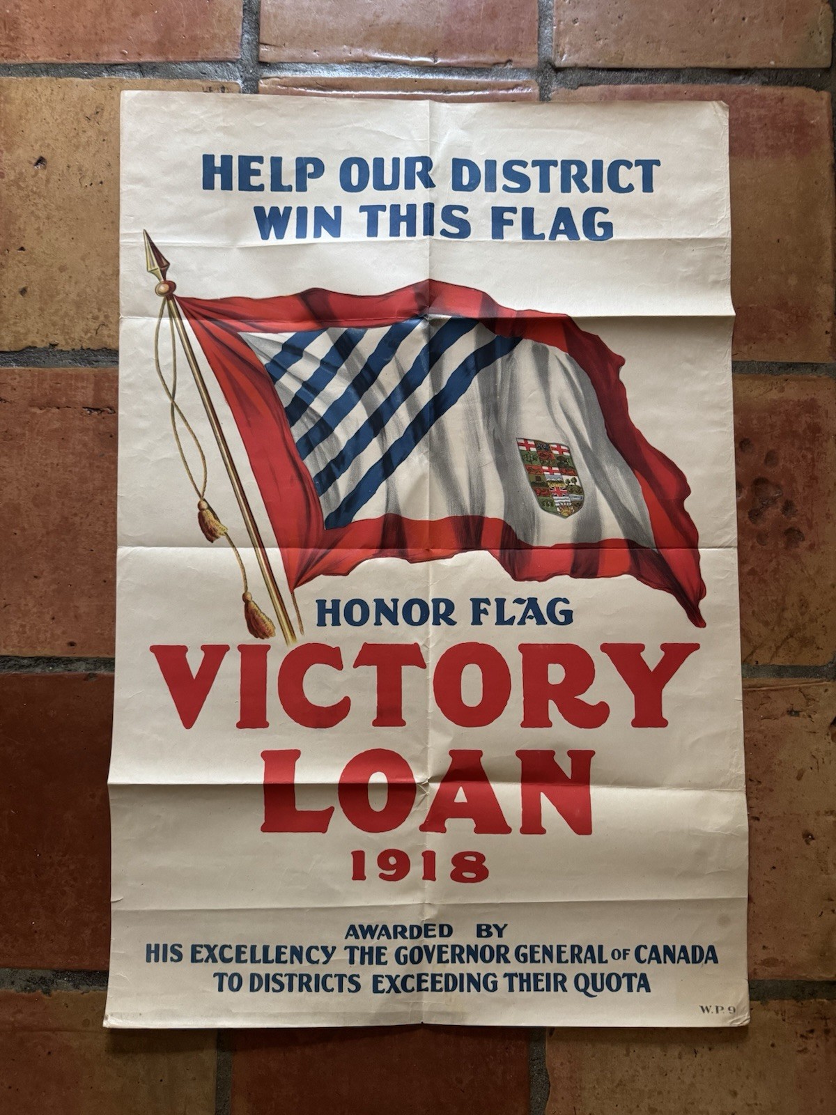Original 1918 WWI Canadian Victory Loan Poster featuring the 